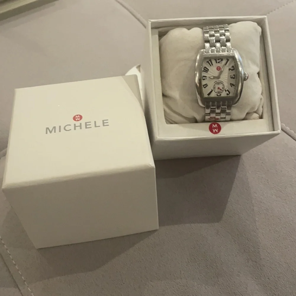 Michele Silver Stainless Steel Women's Watch